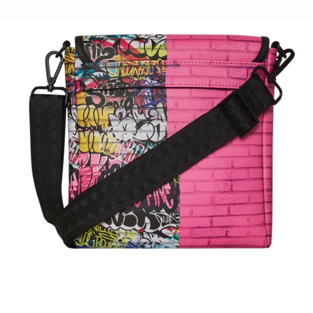 Sprayground Pink and Multicolor Graffiti Crossbody Bag